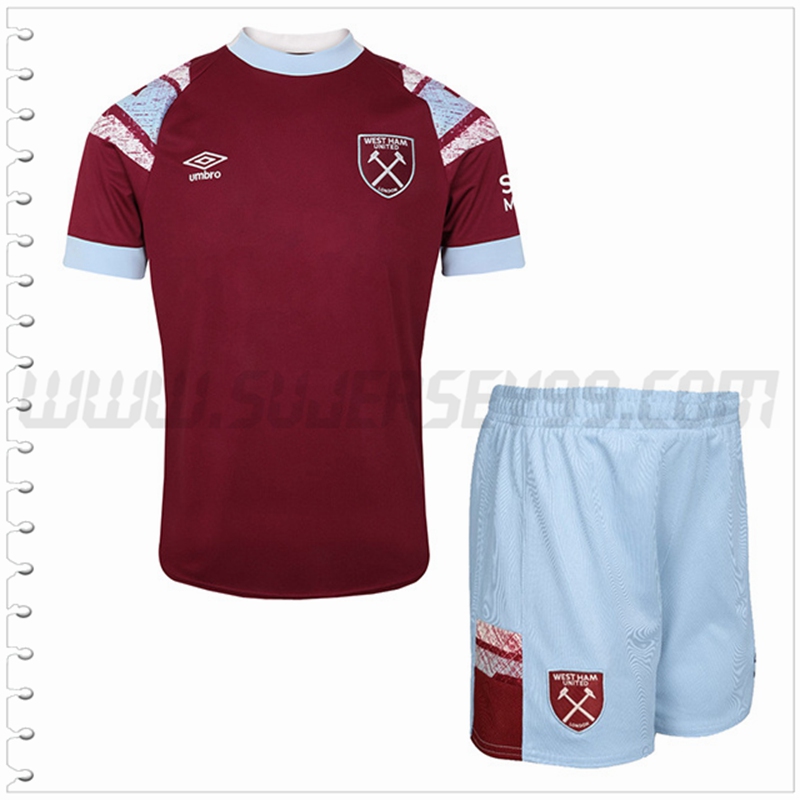 Nuevo Equipacion del West Ham Ninos Marrón 2022 2023