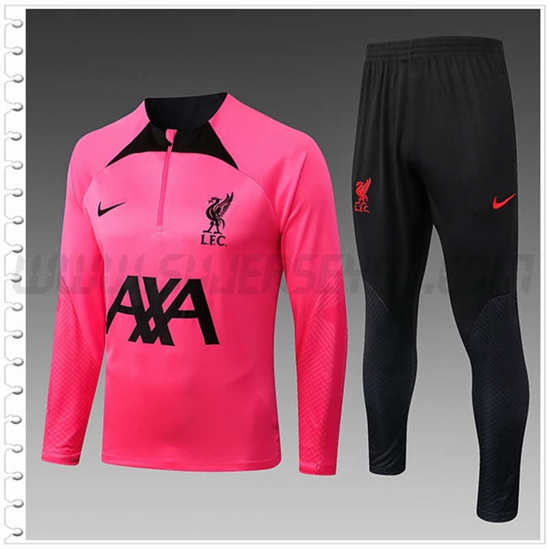 Chandal Futbol FC Liverpool Ninos Rosa/Negro 2022 2023