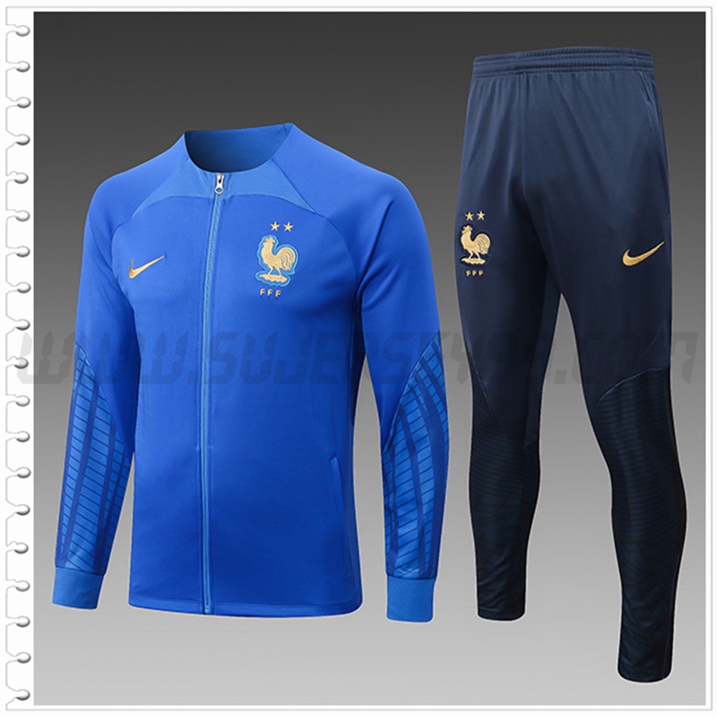 Chaqueta Chandal Futbol Francia Ninos Azul 2022 2023