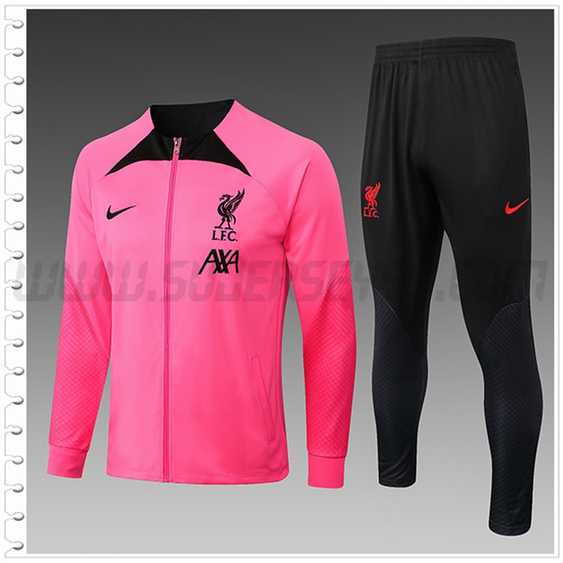 Chaqueta Chandal Futbol FC Liverpool Ninos Rosa 2022 2023