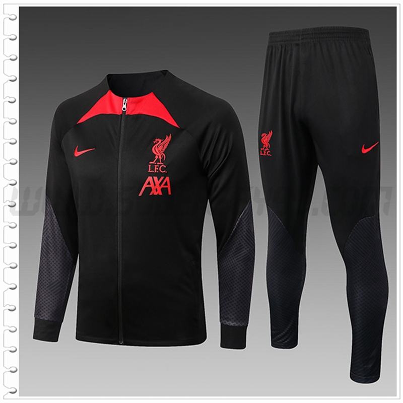 Chaqueta Chandal Futbol FC Liverpool Ninos Negro 2022 2023