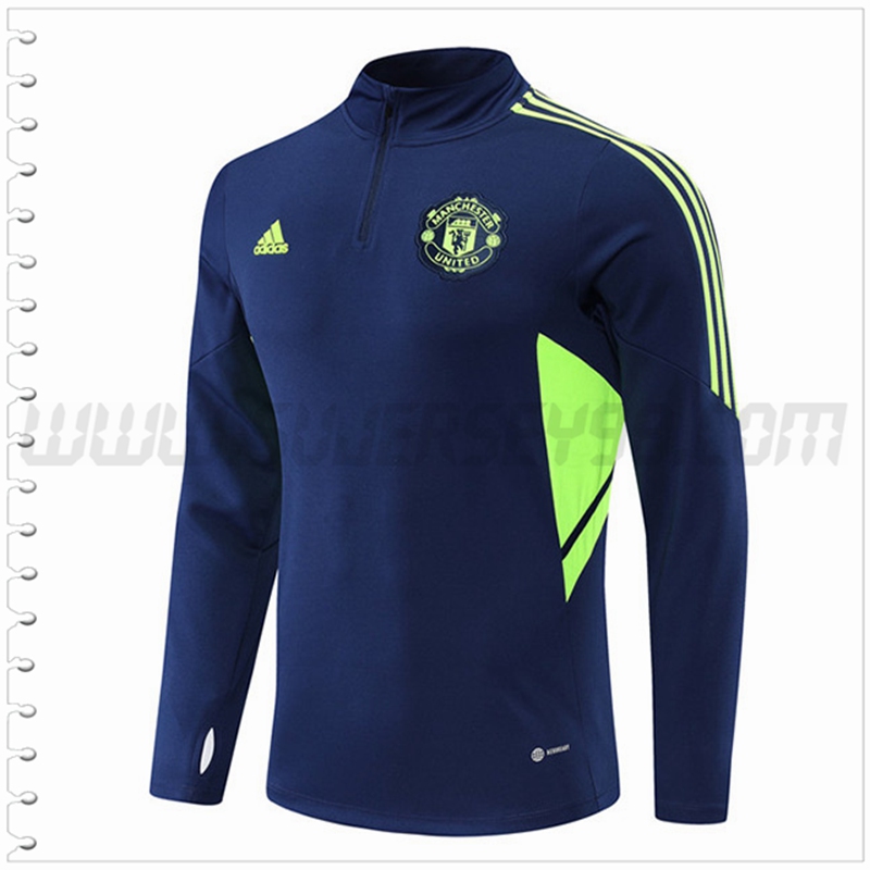 Sudadera Entrenamiento Manchester United Azul Marino 2022 2023