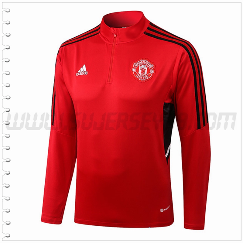 Sudadera Entrenamiento Manchester United Rojo/Negro 2022 2023