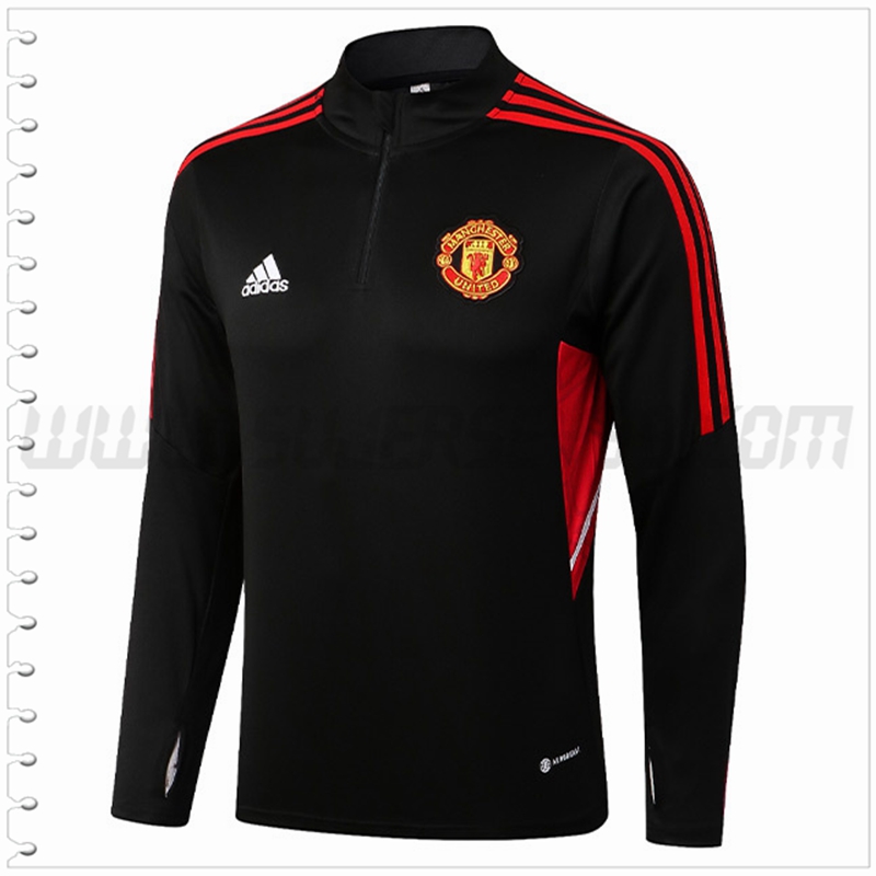 Sudadera Entrenamiento Manchester United Negro/Rojo 2022 2023