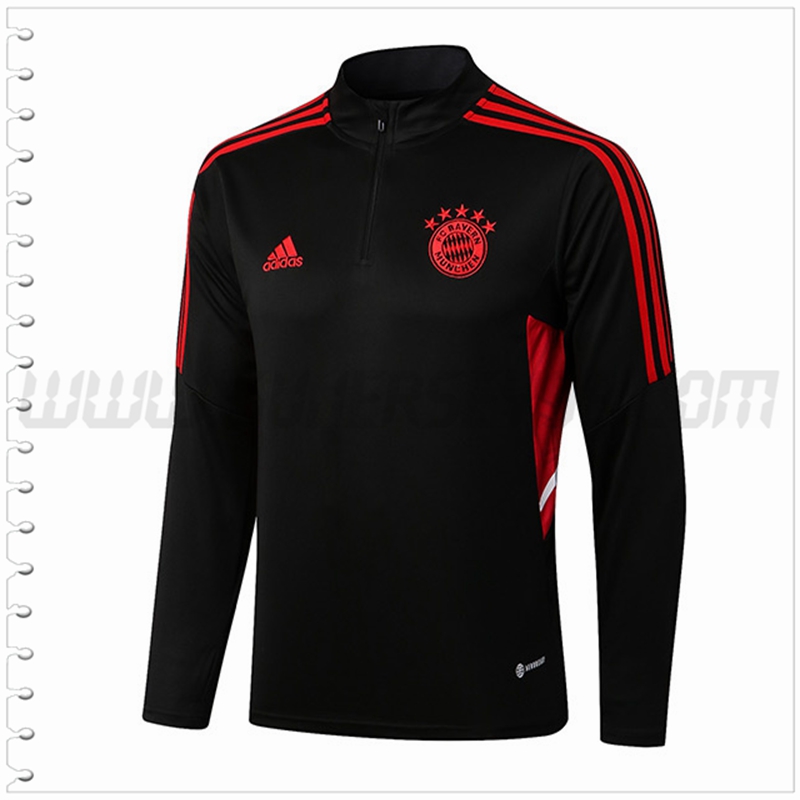 Sudadera Entrenamiento Bayern Munich Negro/Rojo 2022 2023