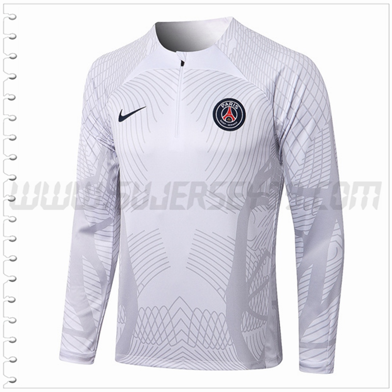 Sudadera Entrenamiento PSG Pattern Blanco 2022 2023