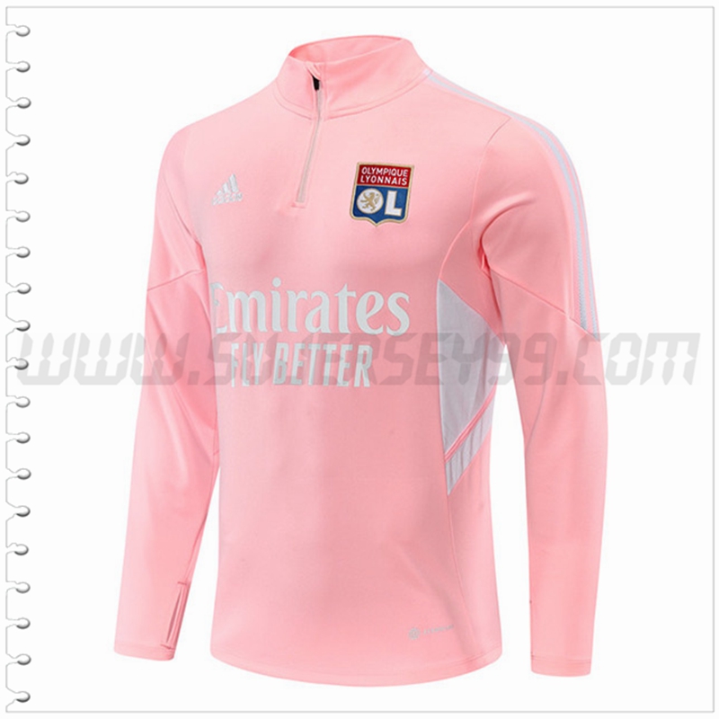 Sudadera Entrenamiento Lyon OL Rosa 2022 2023