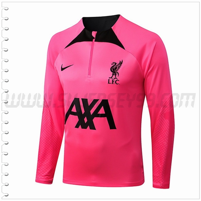 Sudadera Entrenamiento FC Liverpool Rosa/Negro 2022 2023