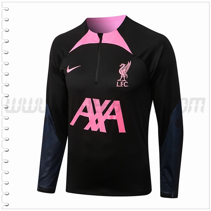 Sudadera Entrenamiento FC Liverpool Negro/Rosa 2022 2023