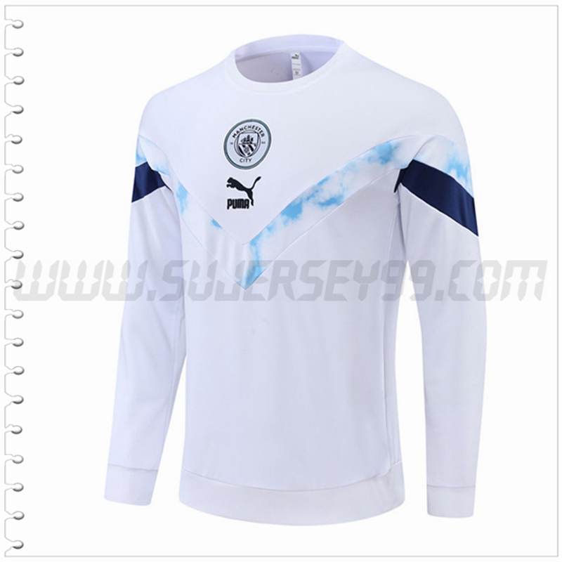Sudadera Entrenamiento Manchester City Blanco 2022 2023