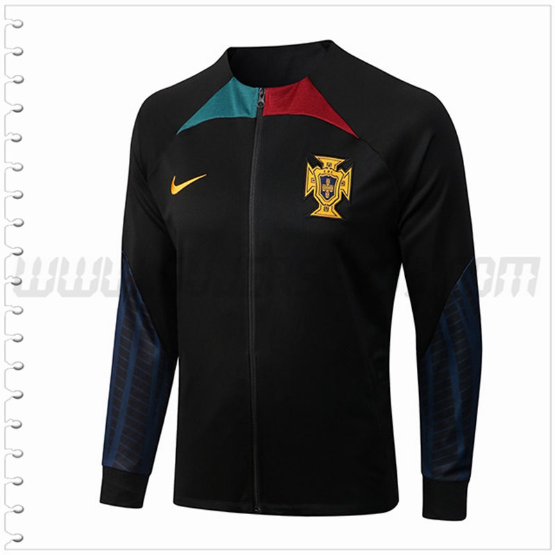 Chaqueta Futbol Portugal Negro 2022 2023