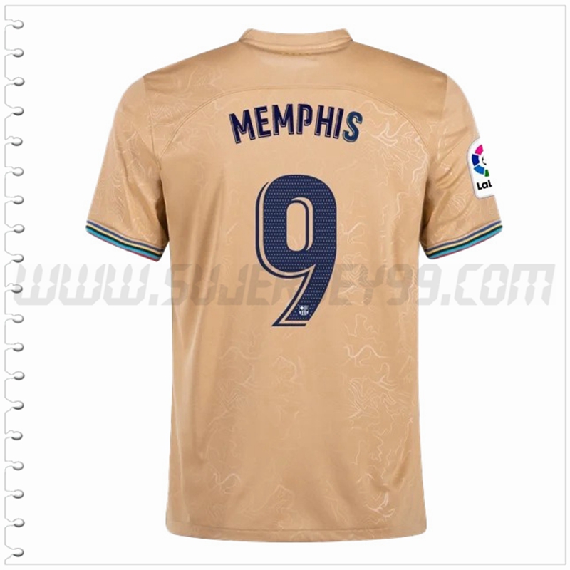 Segunda Camiseta Futbol FC Barcelona MEMPHIS #9 2022 2023