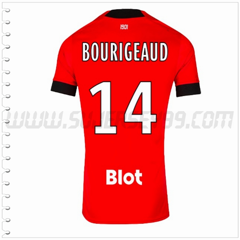 Primera Camiseta Futbol Stade Rennais BOURIGEAUD #14 2022 2023