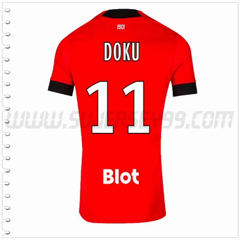 Primera Camiseta Futbol Stade Rennais DOKU #11 2022 2023