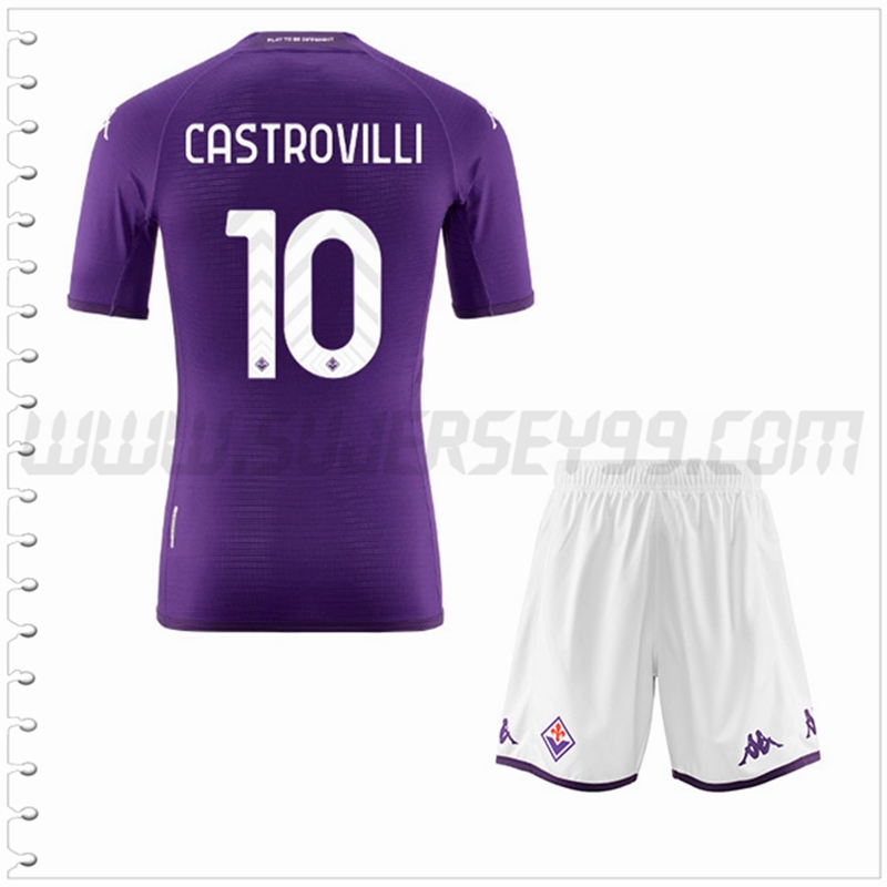 Equipacion del ACF Fiorentina CASTROVILLI #10 Ninos 2022 2023