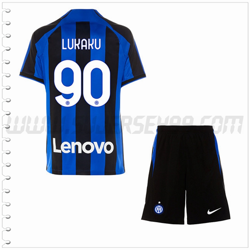 Equipacion del Inter Milan LUKAKU #90 Ninos 2022 2023
