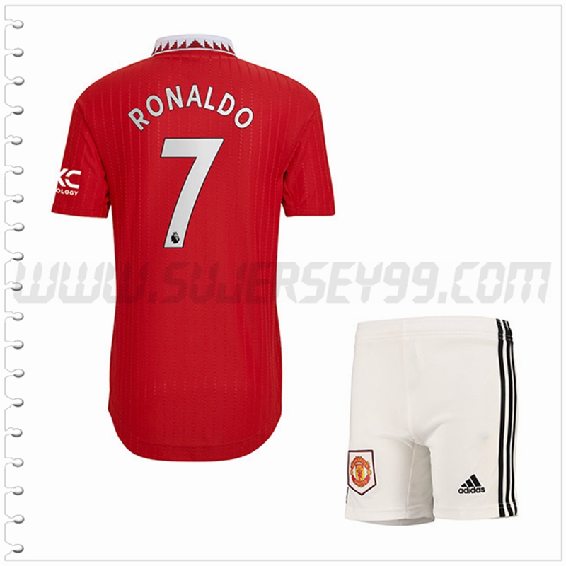 Equipacion del Manchester United RONALDO #7 Ninos 2022 2023