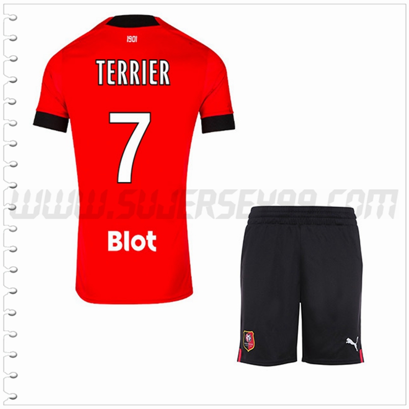 Equipacion del Stade Rennais TERRIEER #7 Ninos 2022 2023