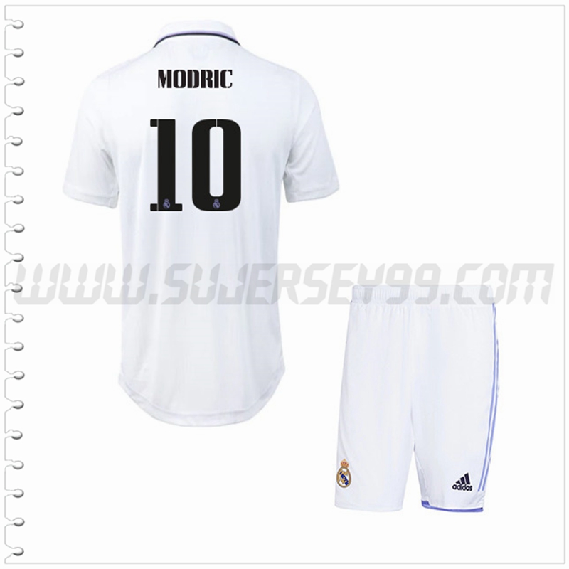 Equipacion del Real Madrid MODRIC #10 Ninos 2022 2023