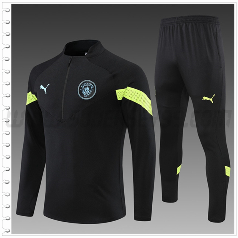 Chandal Futbol Manchester City Ninos Negro/Verde 2022 2023