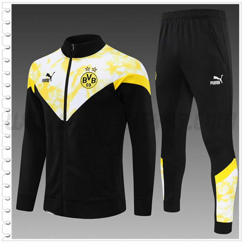 Chaqueta Chandal Futbol Dortmund Ninos Negro/Amarillo 2022 2023