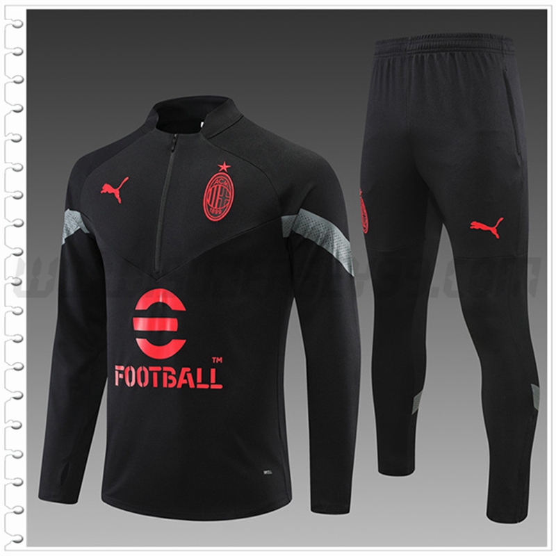 Chandal Futbol AC Milan Ninos Negro 2022 2023