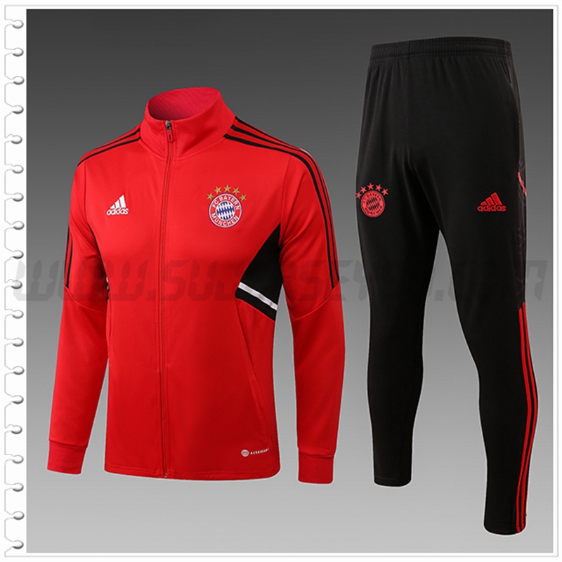 Chaqueta Chandal Futbol Bayern Munich Ninos Rojo 2022 2023