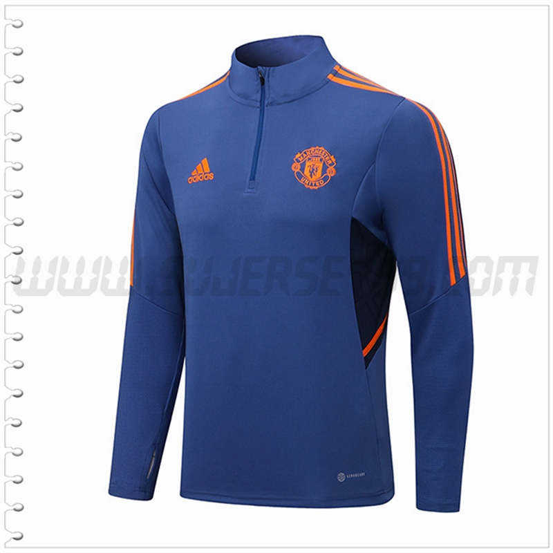 Sudadera Entrenamiento Manchester United Azul 2022 2023