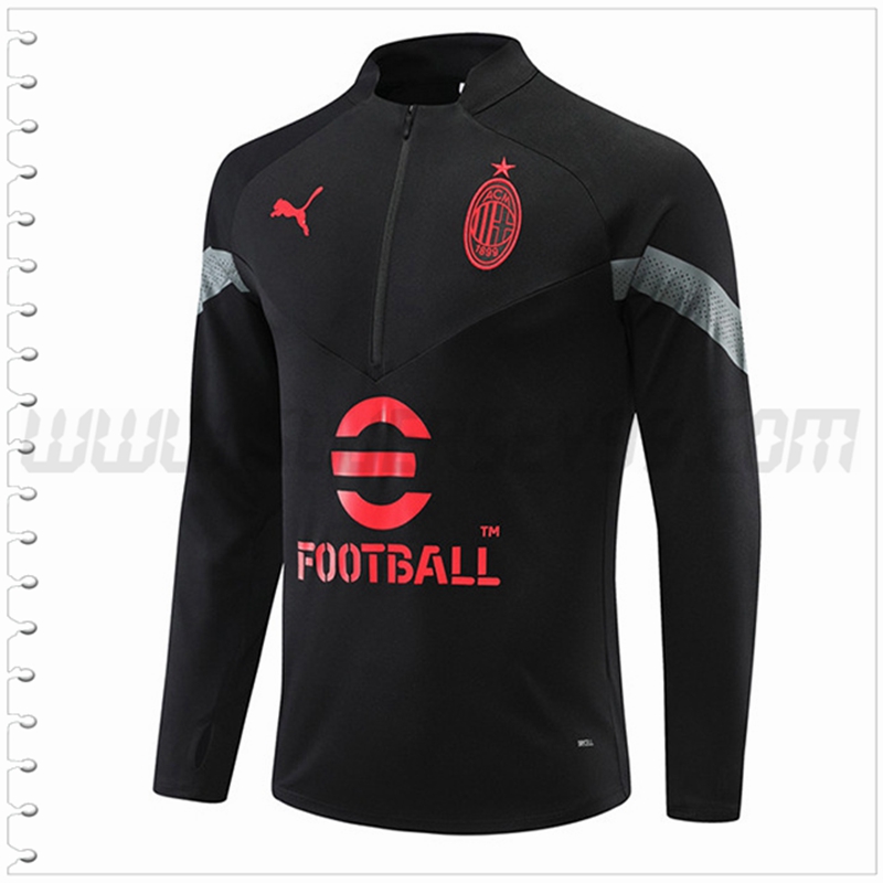 Sudadera Entrenamiento AC Milan Negro 2022 2023