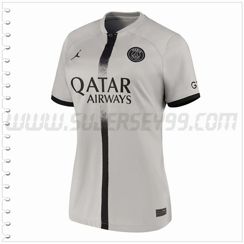 Segunda Camiseta Futbol PSG Mujer 2022 2023