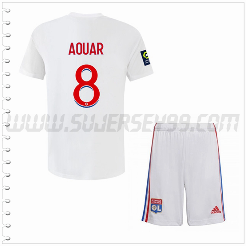 Equipacion del Lyon OL AOUAR #8 Ninos 2022 2023