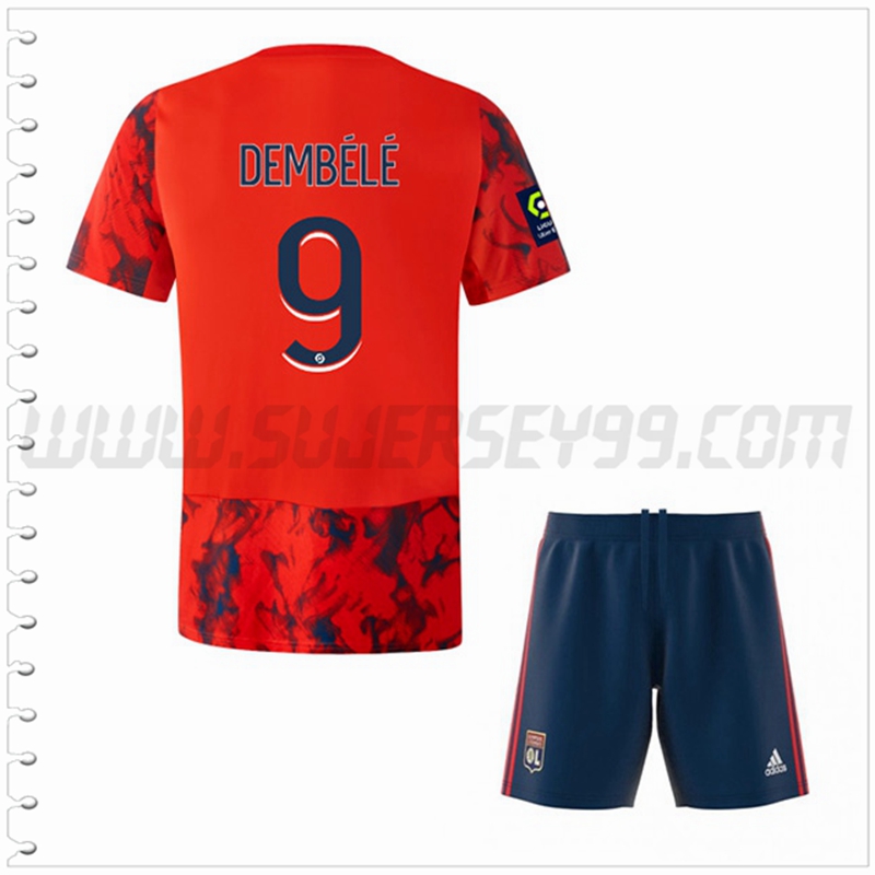 Equipacion del Lyon OL DEMBÉLÉ #9 Ninos 2022 2023