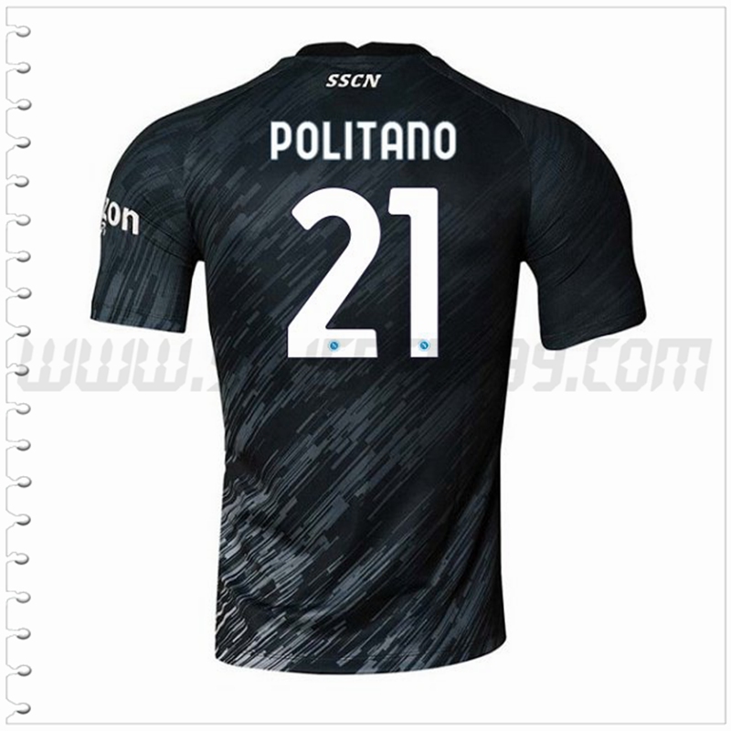 Tercera Camiseta Futbol SSC Nápoles POLITANO #21 2022 2023
