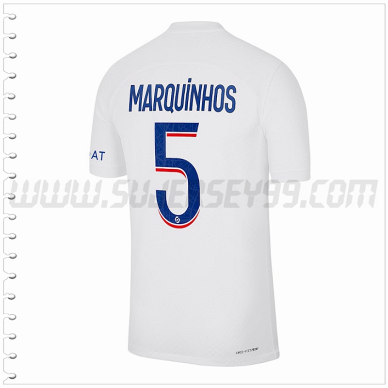 Tercera Camiseta Futbol Paris PSG MARQUINHOS #5 2022 2023