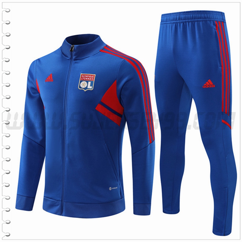 Chaqueta Chandal Futbol Lyon Azul 2022 2023
