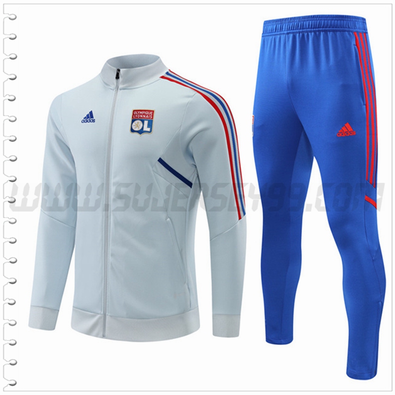 Chaqueta Chandal Futbol Lyon Gris 2022 2023