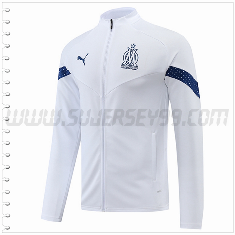 Chaqueta Futbol Marsella Blanco 2022 2023