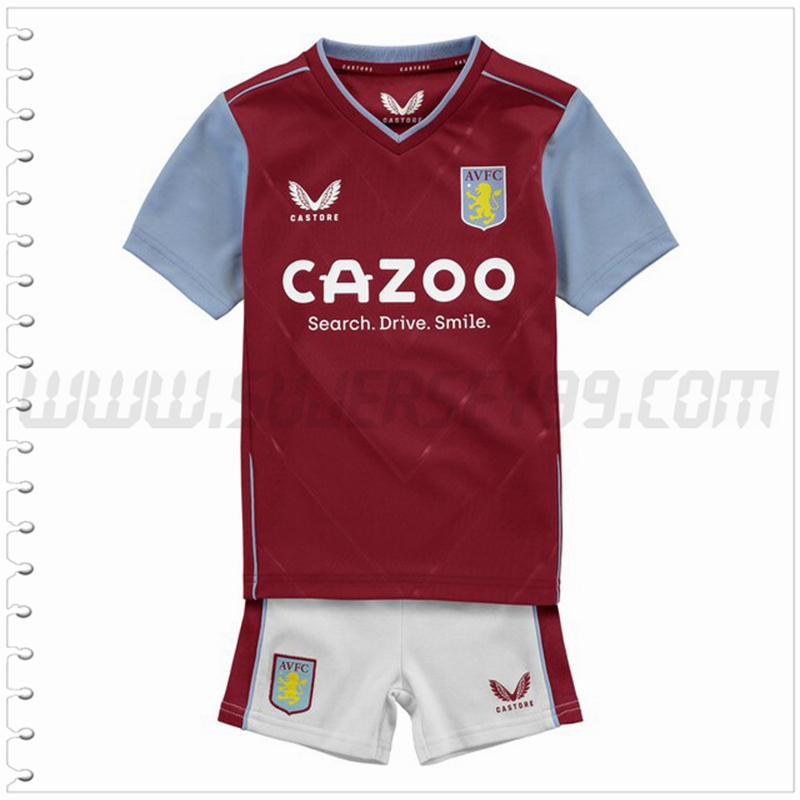 Nuevo Equipacion del Aston Villa Ninos 2022 2023