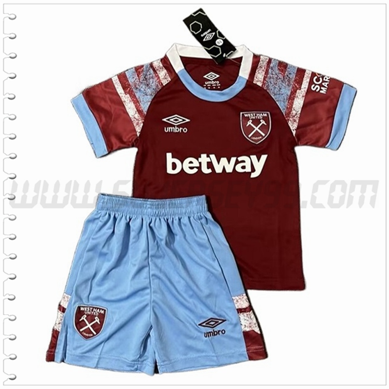 Nuevo Equipacion del West Ham Ninos 2022 2023