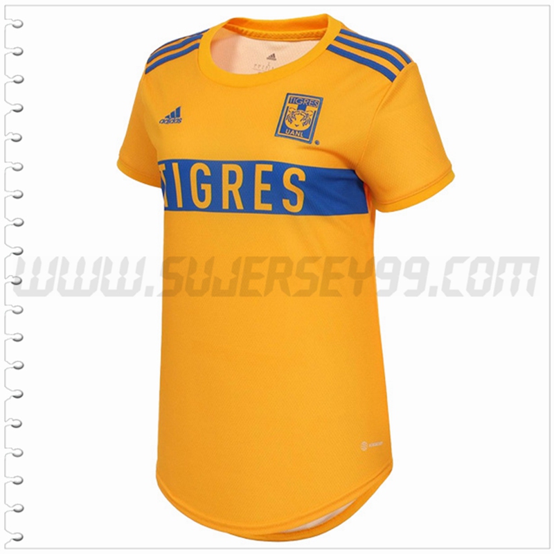 Primera Camiseta Futbol Tigres UANL Mujer 2022 2023