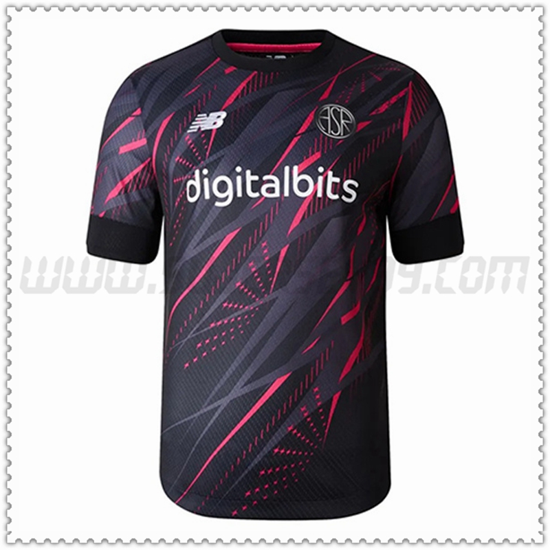 Tercera Nuevo Camiseta AS Roma Negro 2022 2023