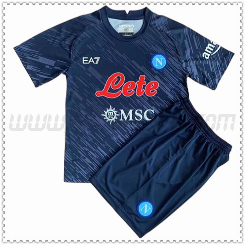Tercera Nuevo Camiseta SSC Nápoles Ninos Negro 2022 2023