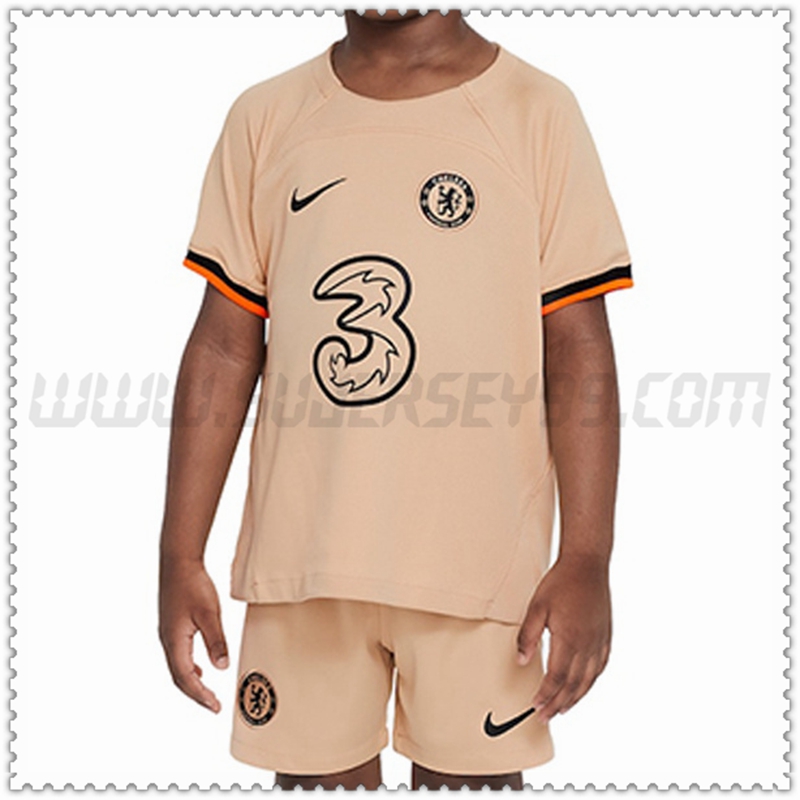 Tercera Nuevo Camiseta FC Chelsea Ninos Beige 2022 2023