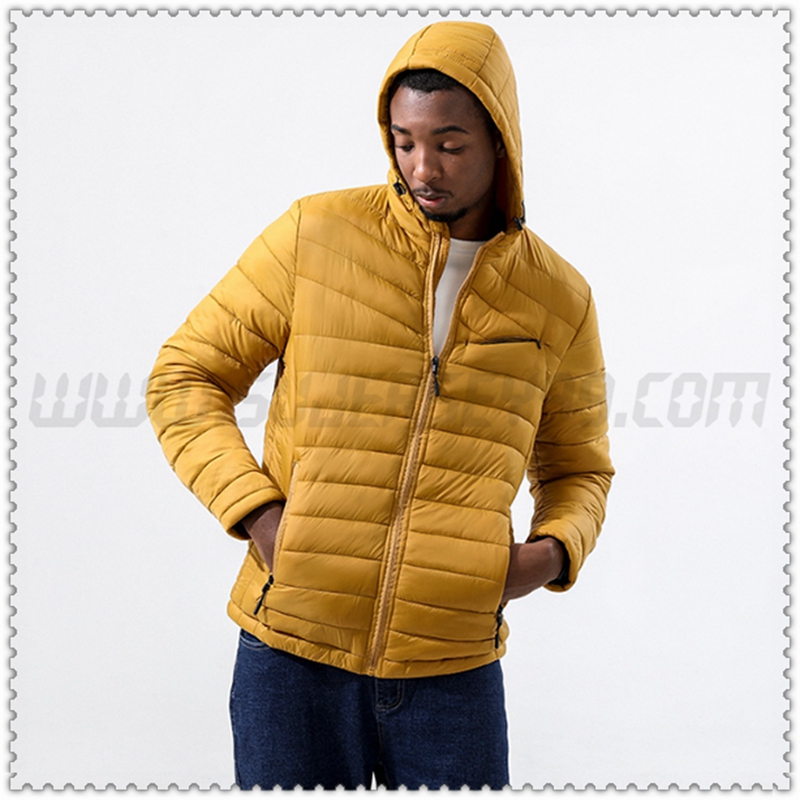 Chaqueta de Plumón con Capucha Delgado Térmico Amarillo 2022
