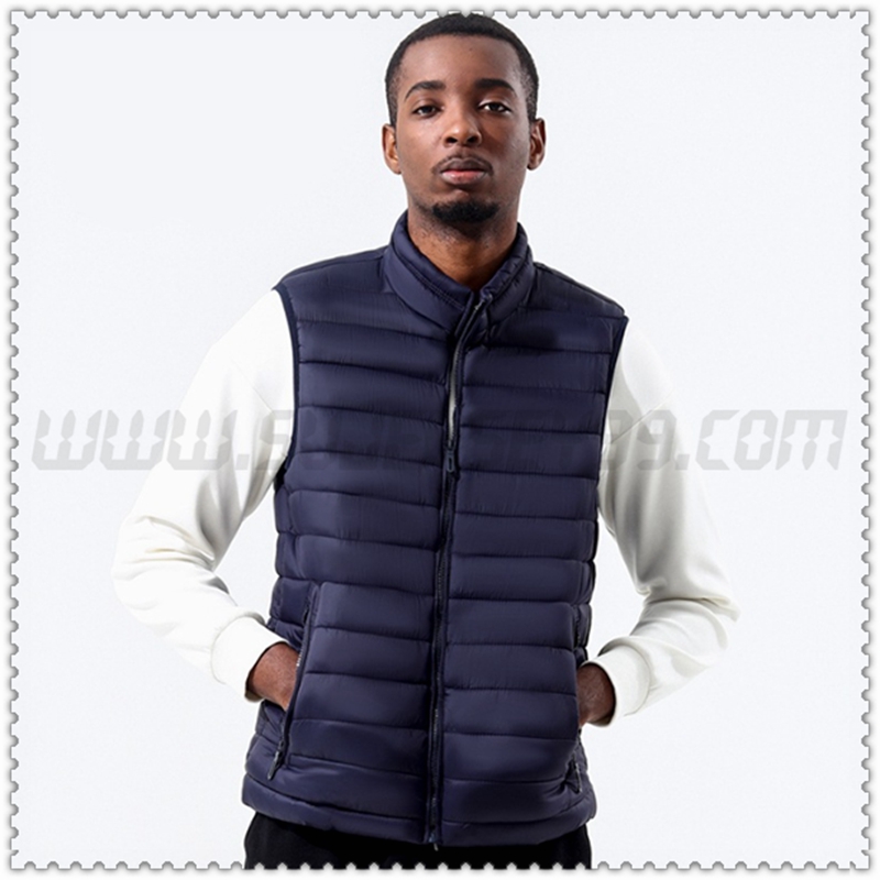 Nuevo Chaleco de Plumón Cuello Recto Sans Manche Térmico Azul Marino 2022
