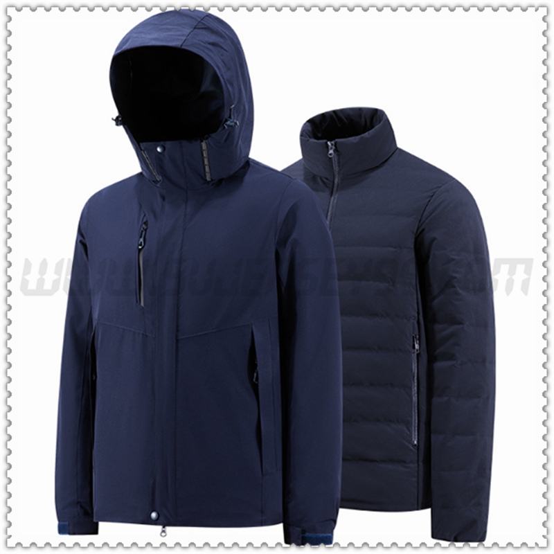 Chaqueta de Plumón con Capucha Agachate Moda Azul Marino 2022
