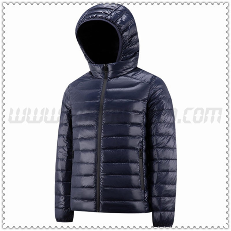 Chaqueta de Plumón con Capucha Corre Agachate Protección contra el frío Azul Marino 2022