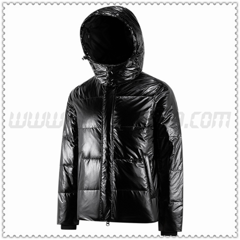 Nuevo Chaqueta de Plumón con Capucha Agachate Corre Moda Negro 2022
