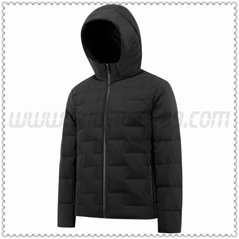 Chaqueta de Plumón con Capucha Agachate Protección contra el frío Moda Negro 2022