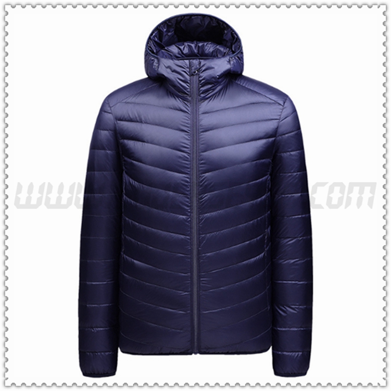 Nuevo Chaqueta de Plumón con Capucha Cuello Recto Agachate Azul Marino